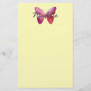 Papelería Mariposa capilar rosa