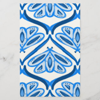 Papelería Mariposa de la polilla azul acuarela parece blanca