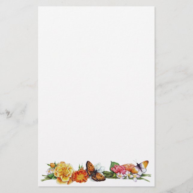 Papelería mariposa de otoño (Anverso)