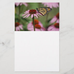 Papelería Mariposa monarca en la flor