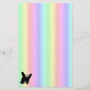 Papelería Mariposa negra en la estación pastell Rainbow
