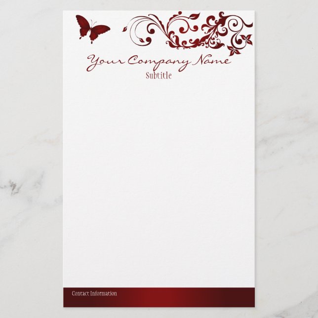Papelería Mariposa roja (Anverso)