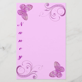 Papelería "Mariposa rosa elegante" bellas expresiones