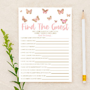 Papelería Mariposa Rosa Encuentra El Juego De Baby Shower In