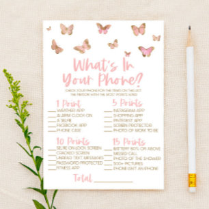 Papelería Mariposa Rosada En El Juego De Baby Shower De Tu T