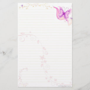 Papelería Mariposa rosada inmóvil