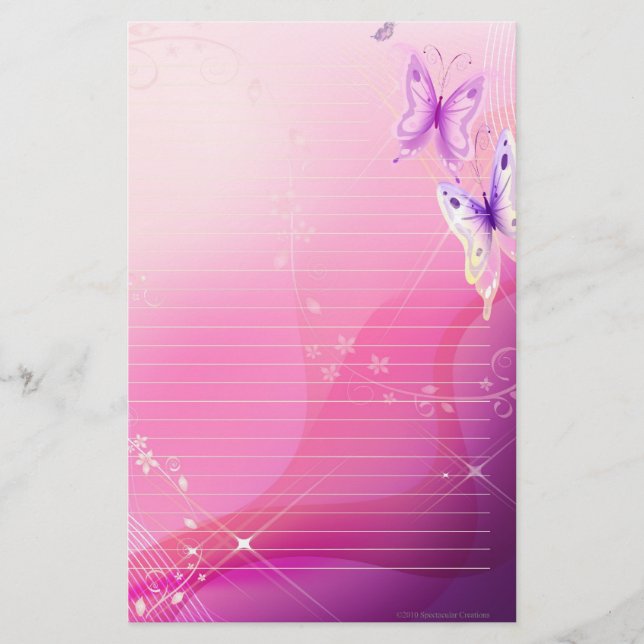 Papelería Mariposa rosada inmóvil