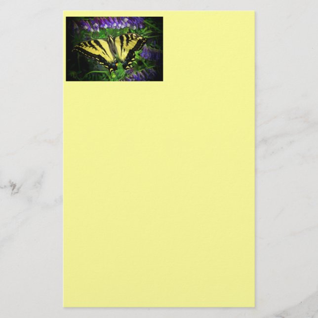 Papelería Mariposa tigre de amarillo (Anverso)