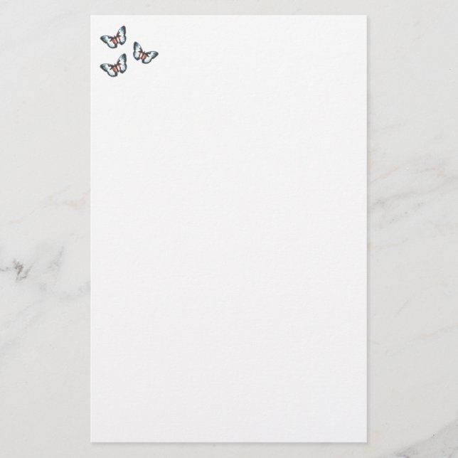 Papelería Mariposas azules estacionadas (Anverso)