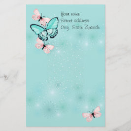 Papelería Mariposas delicadas personalizadas
