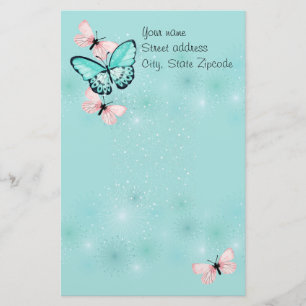 Papelería Mariposas delicadas personalizadas