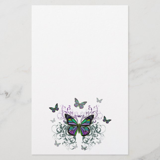 Papelería Mariposas multicolor (Anverso)