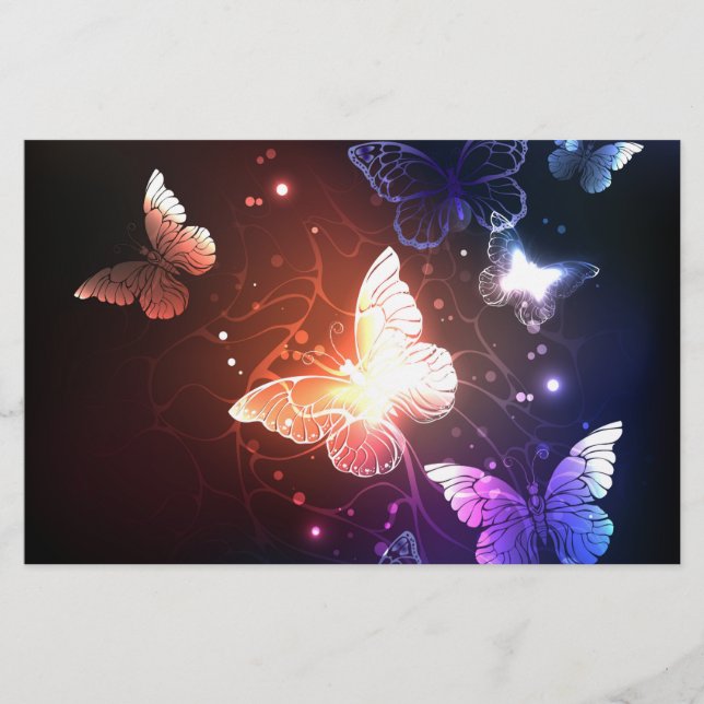 Papelería Mariposas nocturnas brillantes (Anverso)