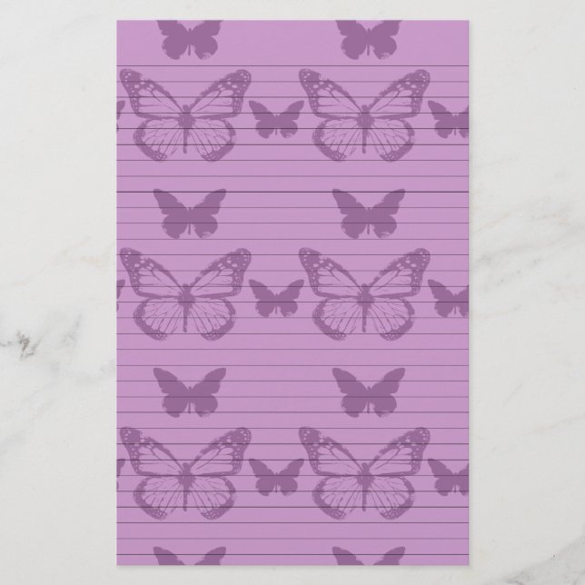 Papelería Mariposas púrpuras (Anverso)