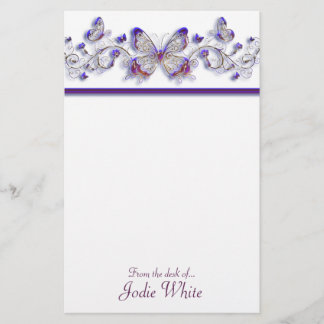 Papelería Mariposas púrpuras - del escritorio de.