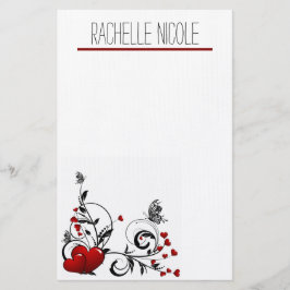 Papelería Mariposas y corazones personalizados