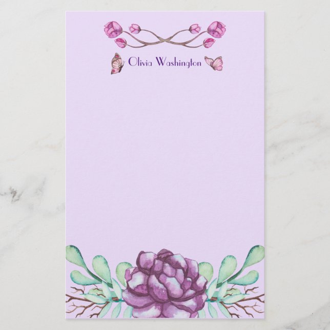 Papelería Mariposas y peonetas (Anverso)