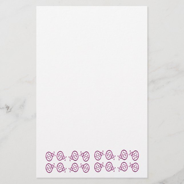 Papelería Mariquitas rosadas (Anverso)