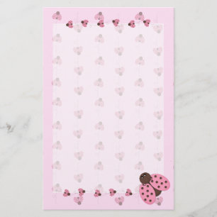 Papelería Mariquitas rosadas inmóviles