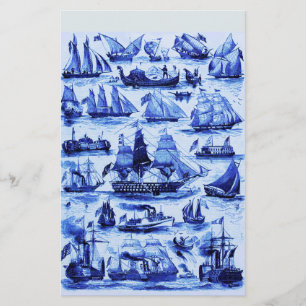 Papelería MARÍTIMA,BUQUES DE VENTAJA,BUQUES DE VELA,Azul mar
