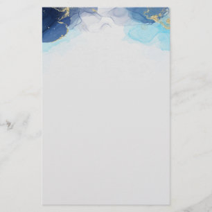 Papelería Mármol azul acuático Stationery