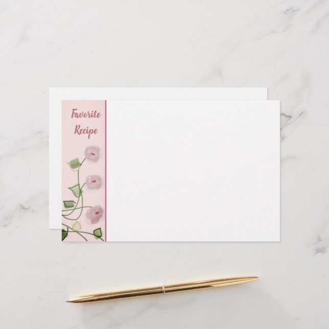 Papelería Marrón rosa de ciruela con acento floral (Anverso/Reverso In Situ)