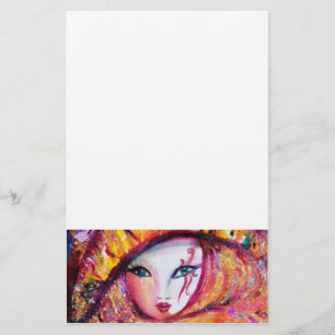 PAPELERÍA MÁSCARA DE CARNAVAL VENECIANA EN AMARILLO