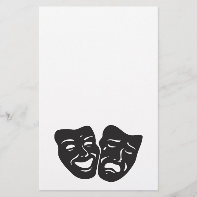 Papelería Máscaras de teatro de tragedia cómica (Anverso)