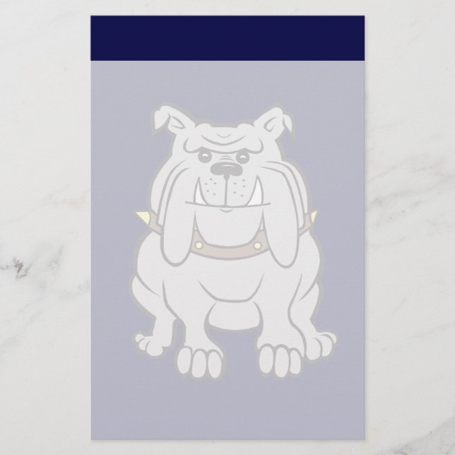 Papelería Mascota del bulldog sobre el azul (Anverso)
