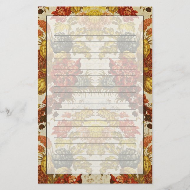 Papelería Materia textil con un estampado de flores de (Anverso)