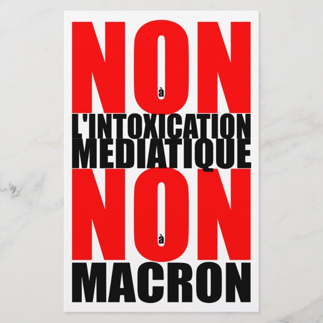 Papelería MEDIATIQUE NO DE INTOXICACIÓN NON à MACRON S (Anverso)