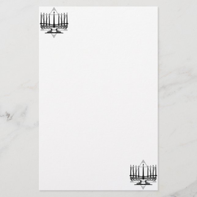 Papelería Menorah y estrella (Anverso)