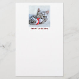 Papelería Meowy Navidades cuelgan grisáceo gato