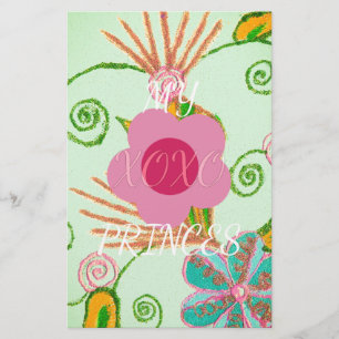 Papelería Mi diseño de impresión de arte floral XOXO Little
