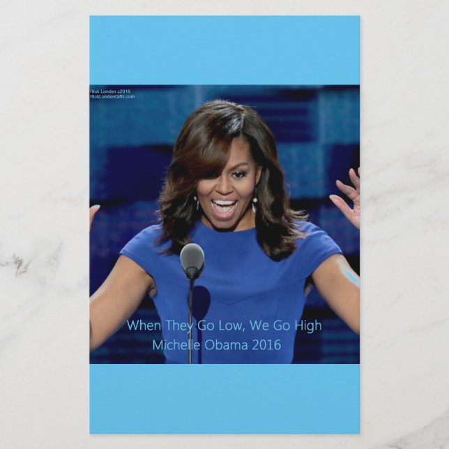 Papelería Michelle Obama Colectivo "Vamos Alto" (Anverso)