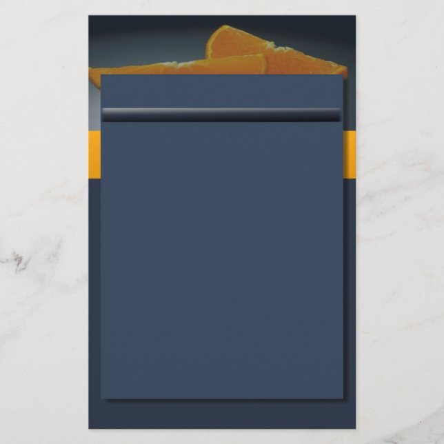 Papelería Midnight Naranja Stationery (Anverso)