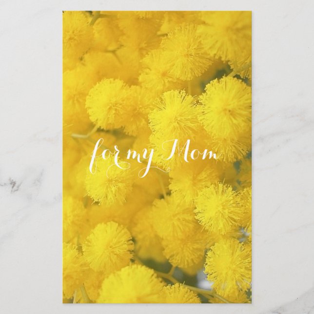 Papelería Mimosa. Flores amarillas de la primavera (Anverso)