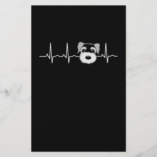Papelería Mini Schnauzer Heartbeat Schnauzer Face (Anverso)
