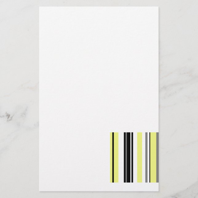 Papelería Minimalismo Amarillo Rayas Negras (Anverso)