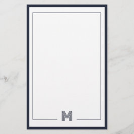 Papelería Minimalist Monogram Double Border Stationery