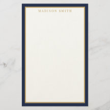 Minimalist Navy Blue and Gold Monogram