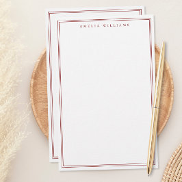 Papelería Minimalist Red Monogram Two Border
