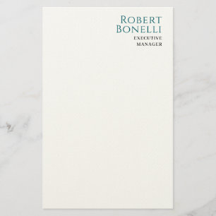 Papelería Minimalista Azul y Blanco Moderno Tu Nombre