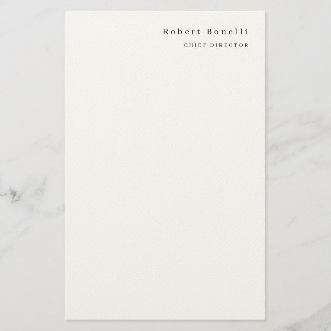 Papelería Minimalista Blanco Plano Moderno  (Anverso)