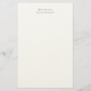 Papelería Minimalista Clásico Nombre Elegante Blanco Negro