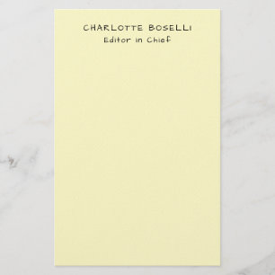 Papelería Minimalista Clásico Profesional Crema Llano