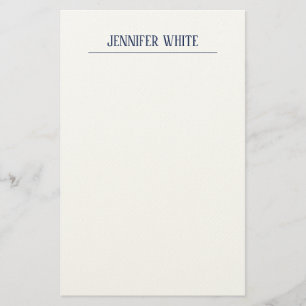 Papelería Minimalista Elegante Azul y Blanco Plano Retro