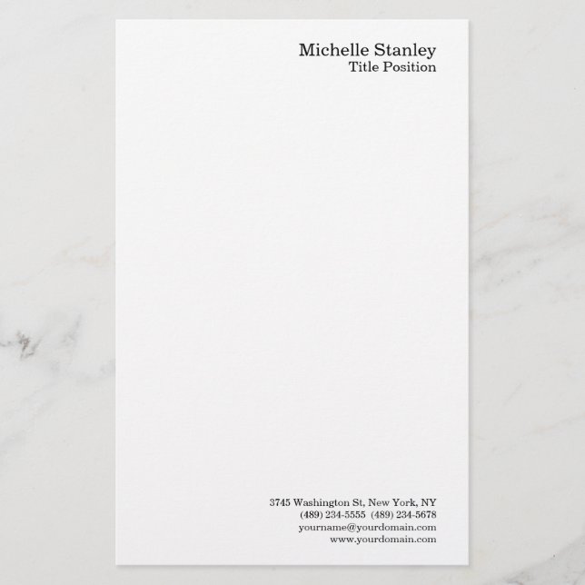 Papelería Minimalista Moderno Sencillo (Anverso)