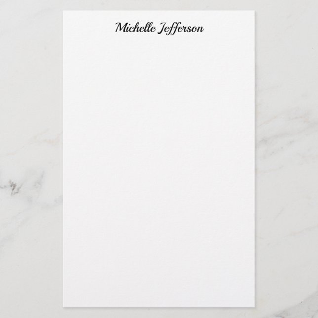 Papelería Minimalista moderno simple blanco y negro (Anverso)