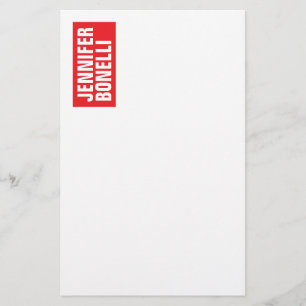 Papelería Minimalista moderno y audaz blanco rojo